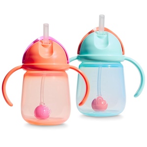 image:imageMunchkin Any Angle Toddler Weighted Straw Trainer Cup 7oz 2 Pack CoralMint