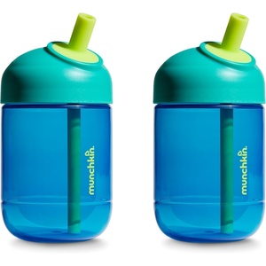 image:imageMunchkin Perfect Angle Straw Cups Toddlers 13  Spill Proof Sippy Cups with Soft Ergonomic Straw BPAFree 10 Ounce 2 Pack Dark BlueDark Blue