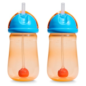 image:imageMunchkin Any Angle Toddler Weighted Straw Cup 10oz 2 Pack OrangeBlue