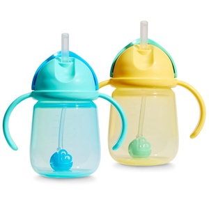 image:imageMunchkin Any Angle Toddler Weighted Straw Trainer Cup 7oz 2 Pack BlueYellow