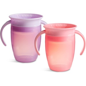 image:imageMunchkin Miracle 360 Sippy Cup for Toddlers 7oz 2 Pack PinkPurple