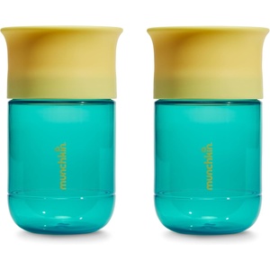 image:imageMunchkin Control Flow Open Training Toddler Cups with Removable Valve 18 Months 10 Ounce 2 Pack CoralTeal