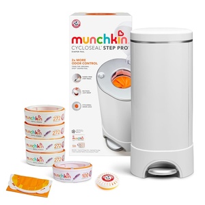 image:imageMunchkin CycloSeal Step Pro Diaper Pail Gift Set Powered by Arm amp Hammer